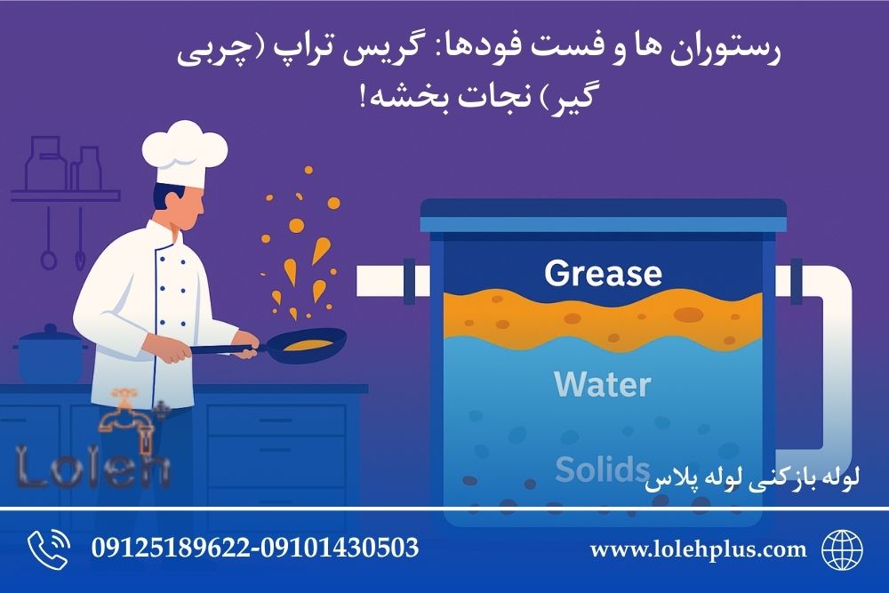 رستوران ها و فست فودها: گریس تراپ (چربی گیر) نجات بخشه!