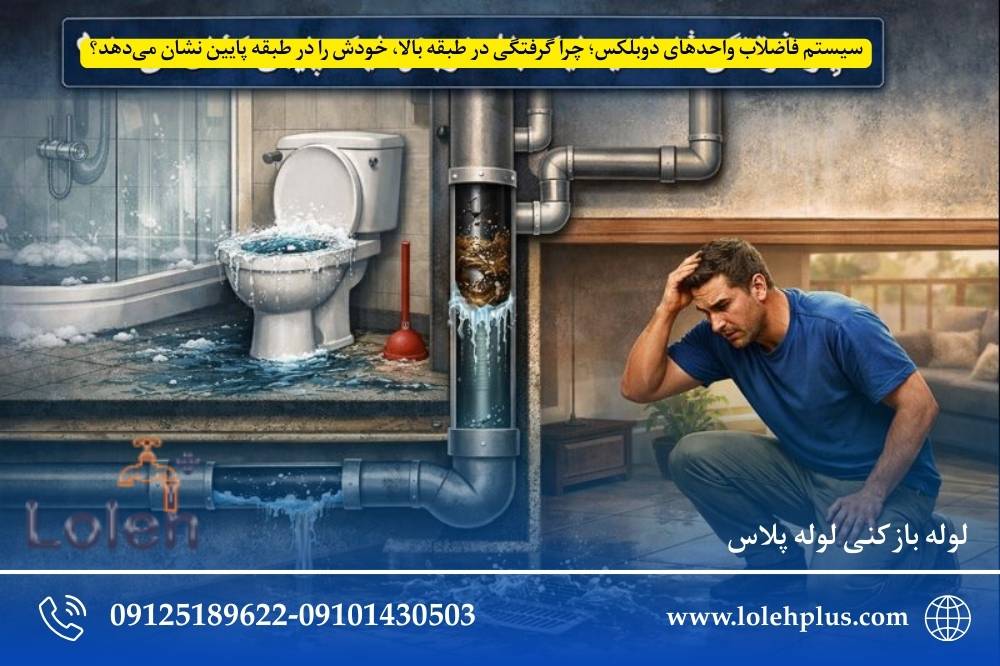 سیستم فاضلاب واحدهای دوبلکس؛ چرا گرفتگی در طبقه بالا ، خودش را در طبقه پایین نشان می دهد؟
