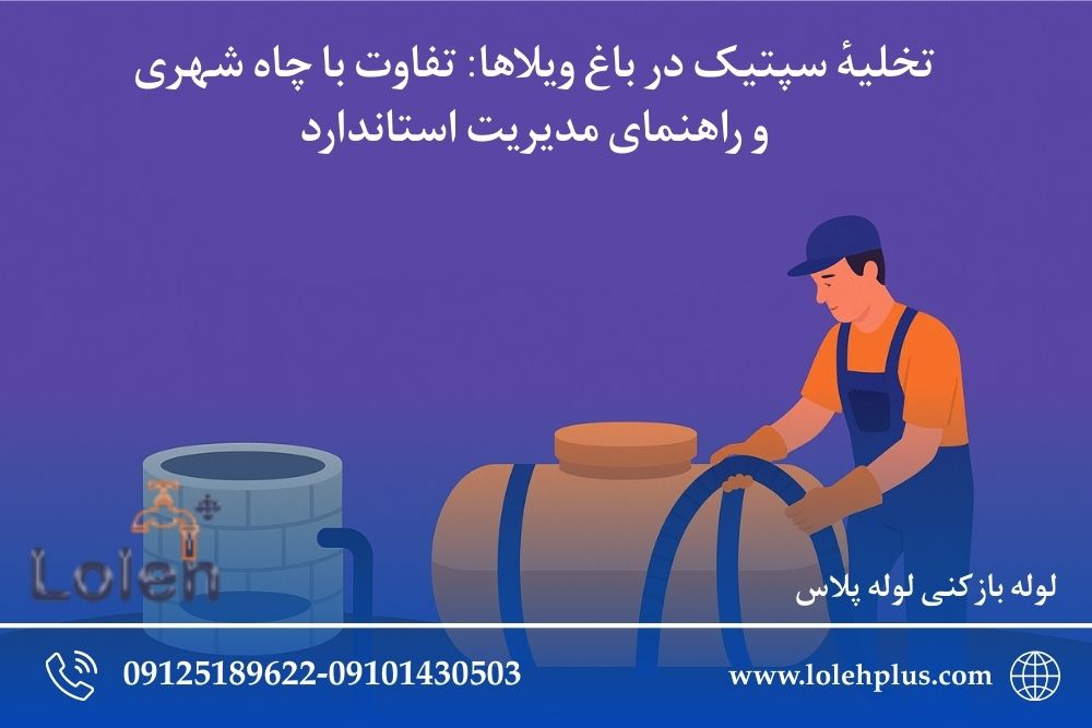 تخلیهٔ سپتیک در باغ ویلاها: تفاوت با چاه شهری و راهنمای مدیریت استاندارد